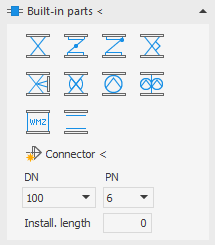 Section Built-in parts Linear AutoCAD