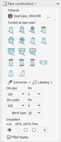 Pipe construction 2D pipe selection Linear AutoCAD