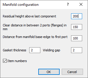 Dialog Manifold configuration Linear AutoCAD