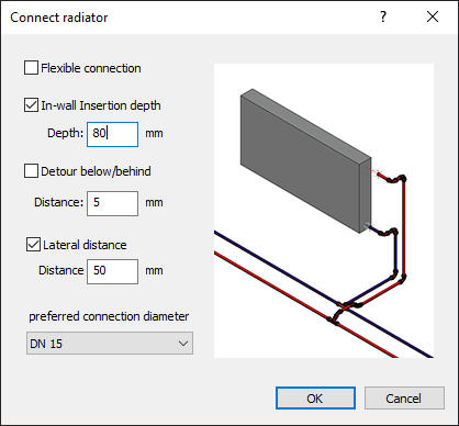 Connect radiator Linear AutoCAD