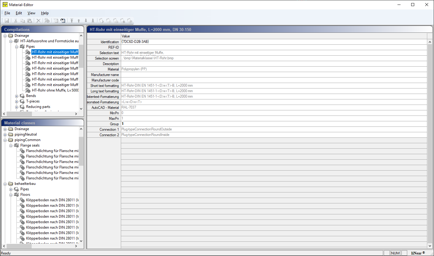 Material editor main dialog Linear AutoCAD