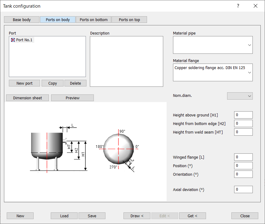 Tank generator port body Linear Solutions AutoCAD