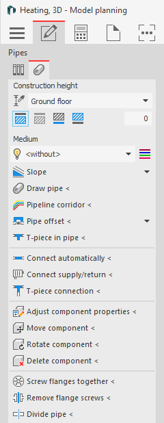 Command group Pipes in the LINEAR Solutions for Autodesk AutoCAD