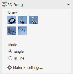 Menu area 3D fastening Linear Solutions AutoCAD