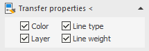 “Transfer properties” area in the LINEAR Solutions for Autodesk AutoCAD