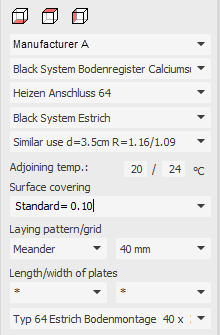 Section System for heating / cooling panels in the LINEAR Solutions for Autodesk AutoCAD