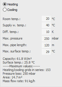 Dimensioning aids for heating / cooling panels in the LINEAR Solutions for Autodesk AutoCAD
