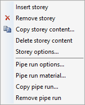 Context menu pipe run Linear AutoCAD scheme generator