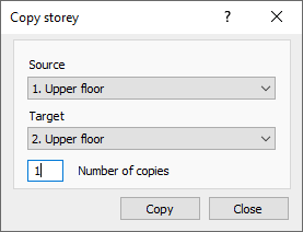 Copy storeys dialog Linear AutoCAD scheme generator