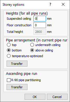 Storey options Linear AutoCAD Scheme generator
