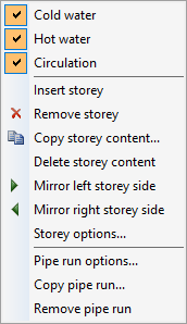 Context menu pipe run Linear AutoCAD