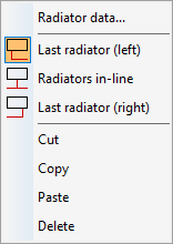 Context menu radiator components Linear AutoCAD