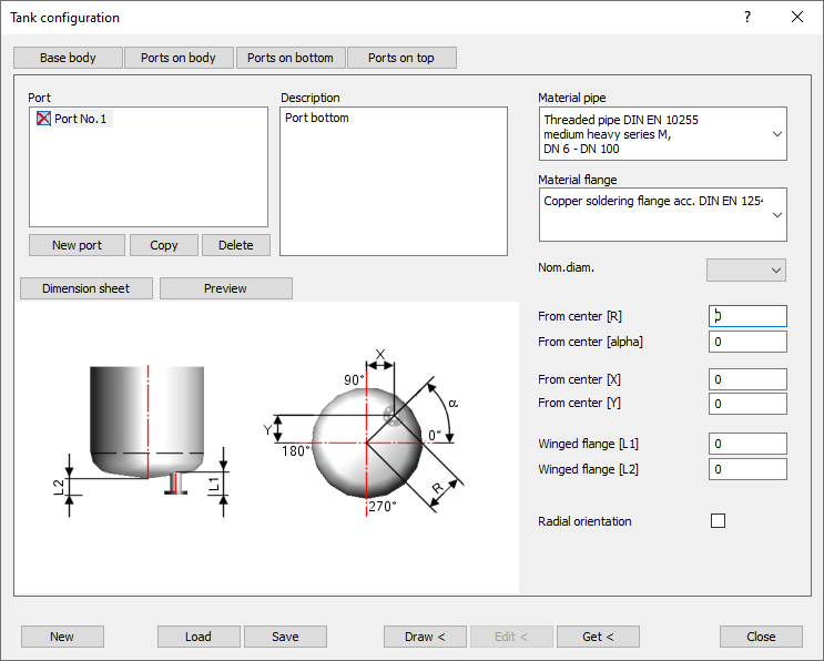 Tank configuration Linear AutoCAD
