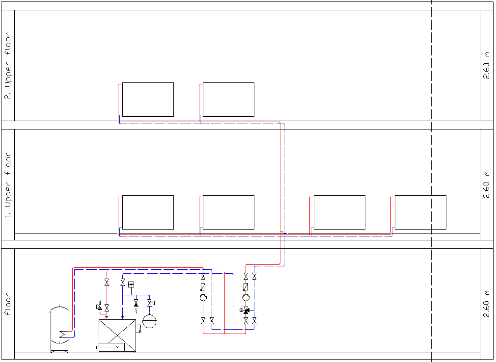 Pipe run scheme Linear AutoCAD Scheme generator