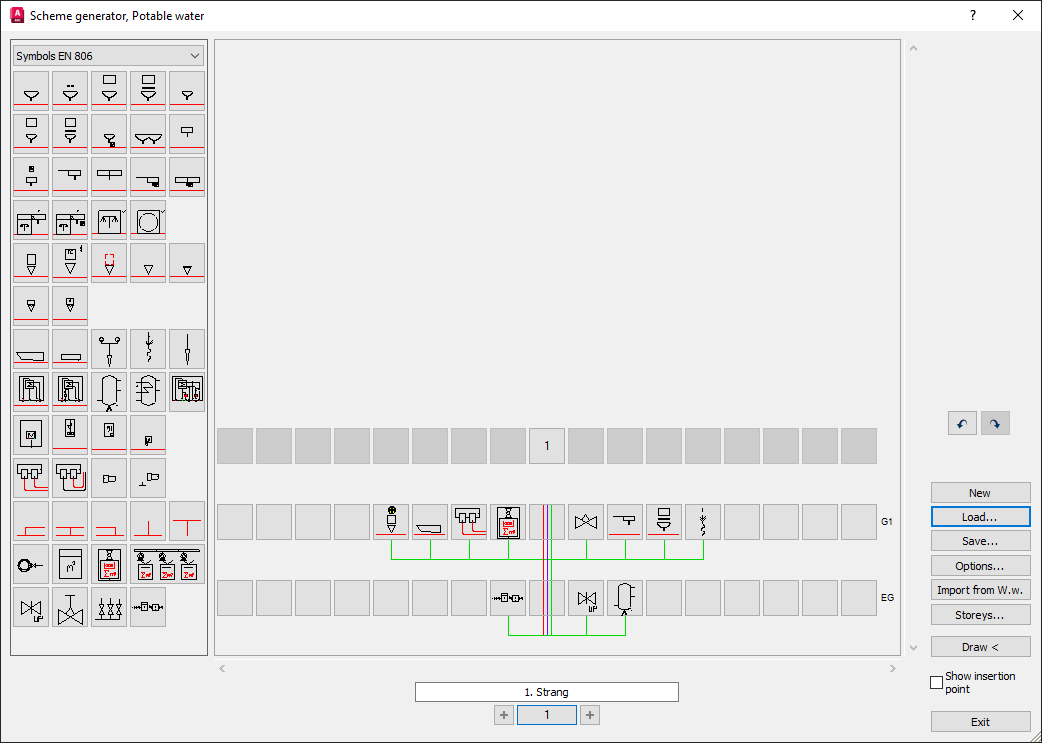 Scheme planning Potable Water Linear AutoCAD Scheme generator