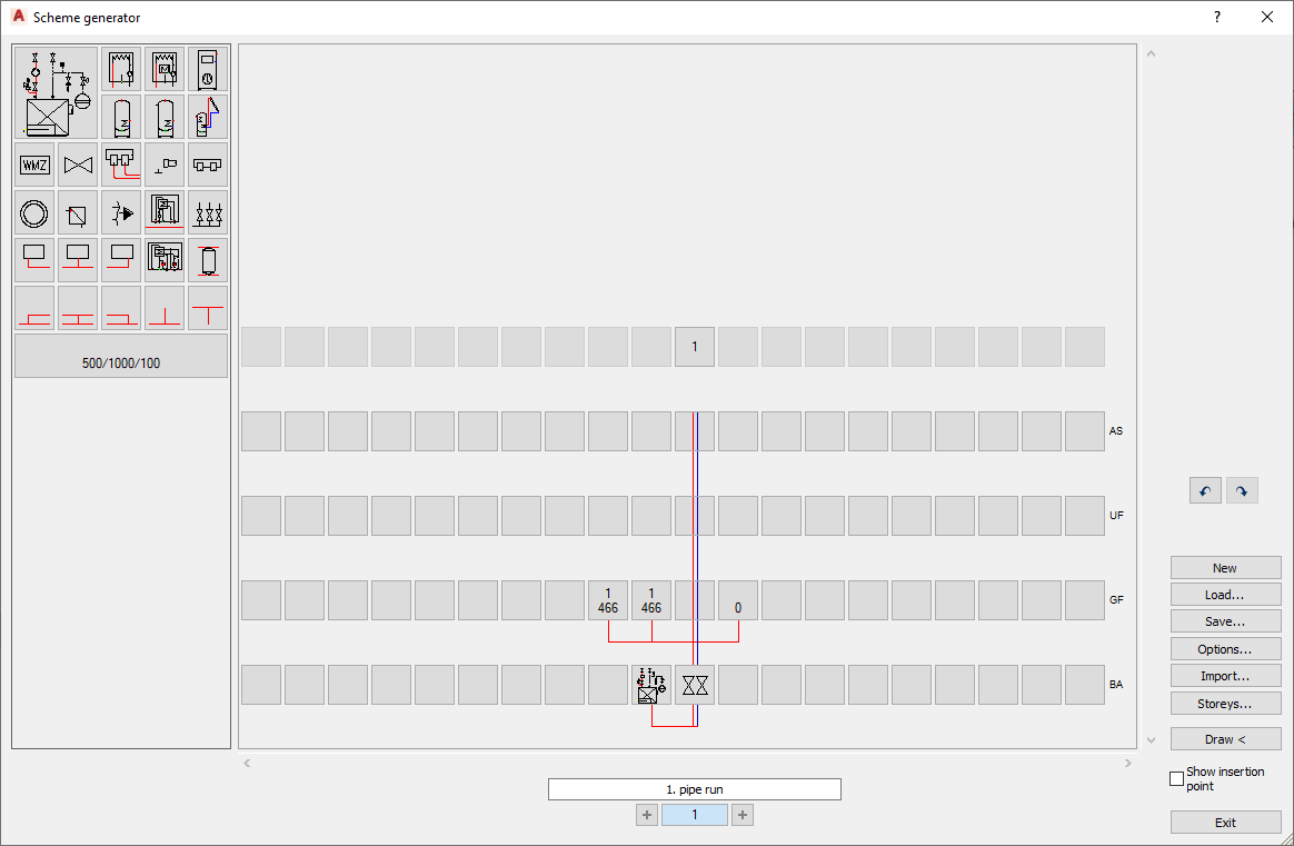 Scheme generator Linear AutoCAD