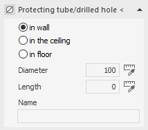 Section protecting tube drilled hole Linear AutoCAD