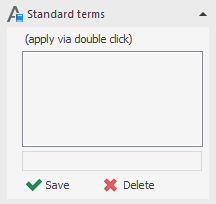 Standard texts area in the LINEAR Solutions for Autodesk AutoCAD