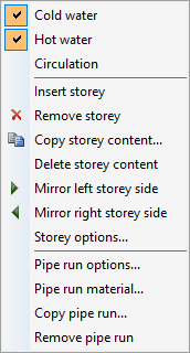 Context menu Scheme Design potable water Linear AutoCAD scheme generator