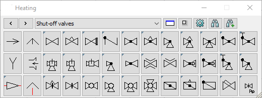 Dialog symbols heating Linear AutoCAD
