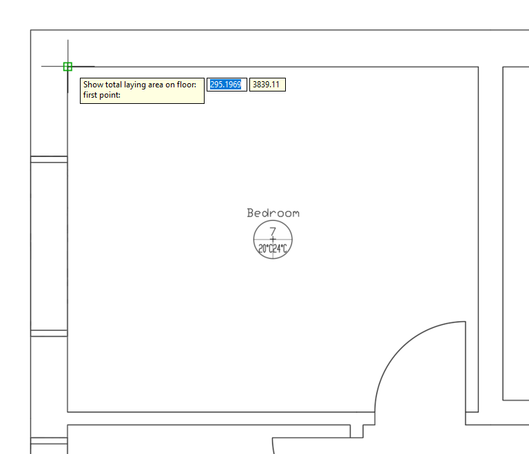 Laying areas rooms Linear AutoCAD