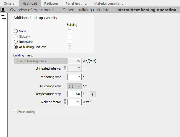 Details on Intermittent Heating Operation - Knowledge base Revit: LINEAR