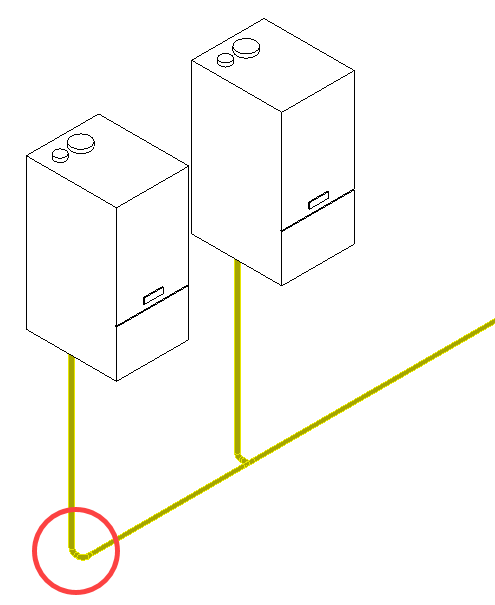 Pipes gas connection Linear Revit
