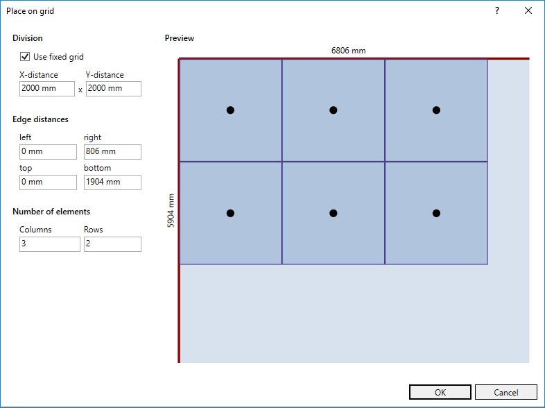 Place on grid Linear Revit