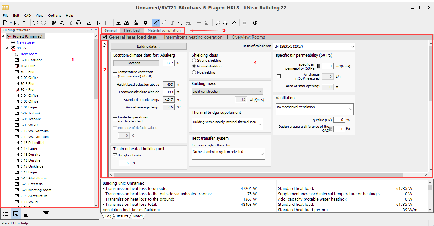 User Interface Linear Building