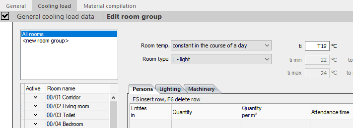 Edit room groups project level Linear Building