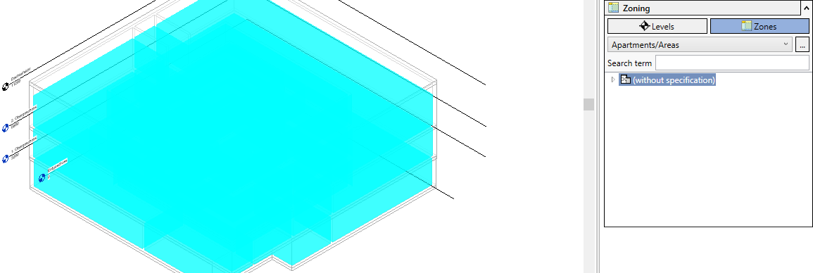 Section zoning Linear Revit