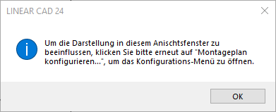 Hinweis beim Öffnen der MontageVorlagen.dwg in den LINEAR Solutions für Autodesk AutoCAD
