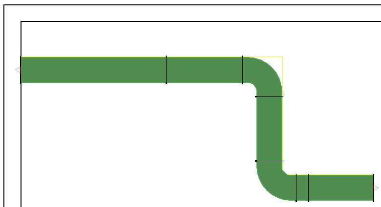 Gezeichneter Luftkanal in den LINEAR Solutions für Autodesk AutoCAD