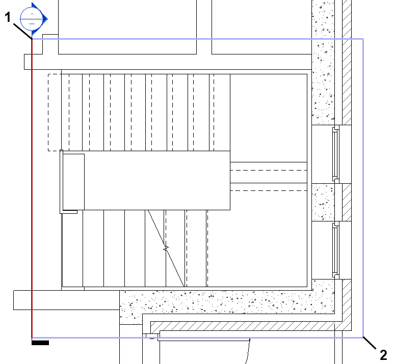 Vertikaler Schnitt Modell Linear Revit