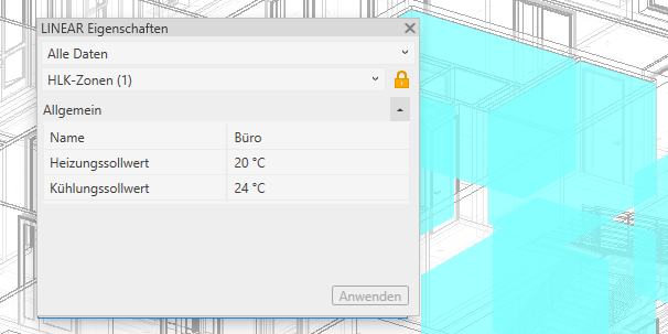 Dialog Eigenschaften Zonierung Linear Revit
