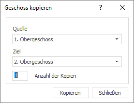 Geschosse kopieren Dialog Linear Smartplan