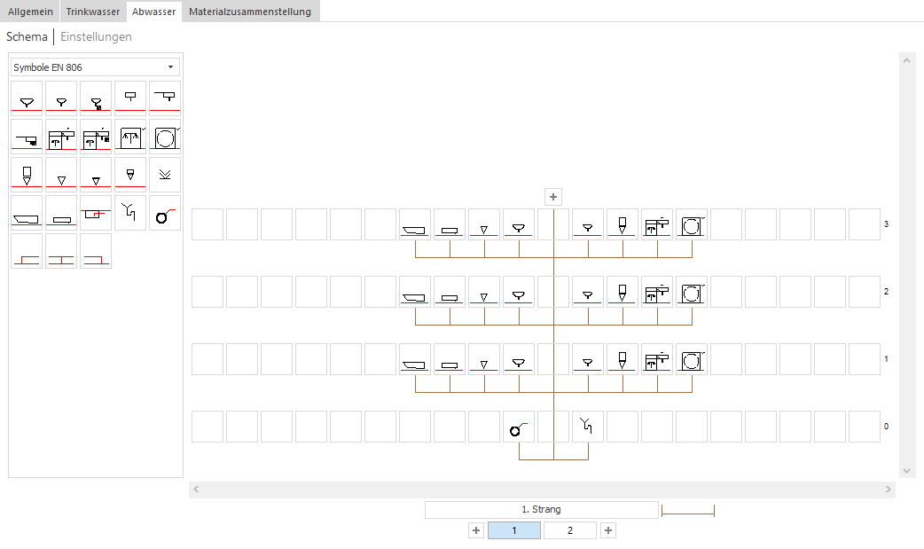 Bereich Schema in Abwasser in LINEAR Building