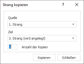 Strang kopieren Dialog Smartplan
