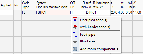 Radiant Heating Dimensioning Context Menu Linear Building