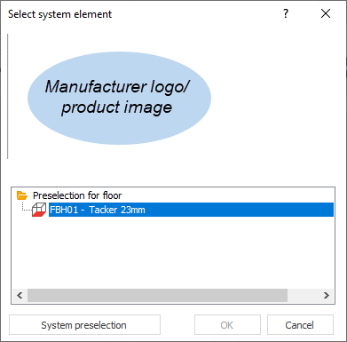 Selection system elements dialog Linear Building
