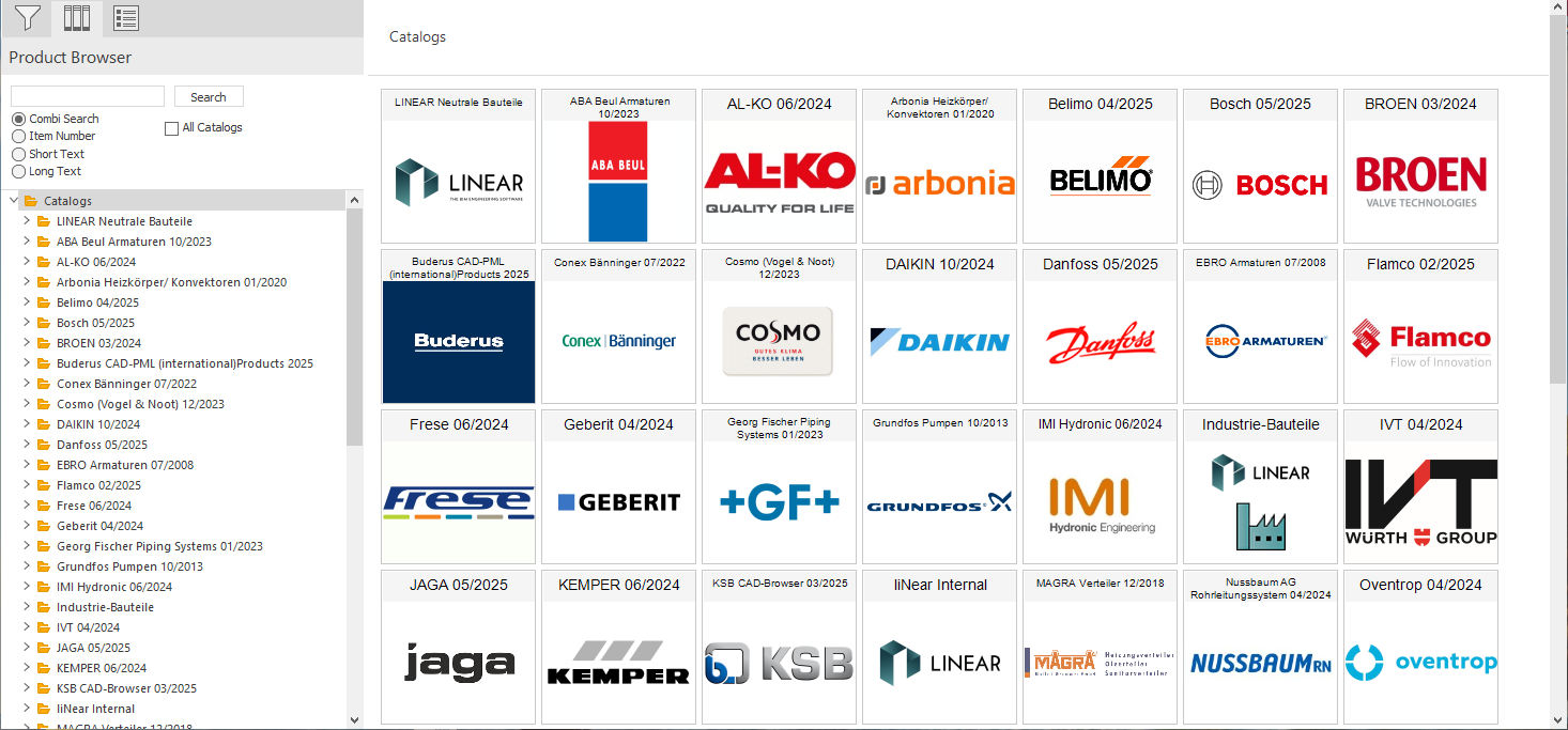 Product Browser Linear CAD Browser