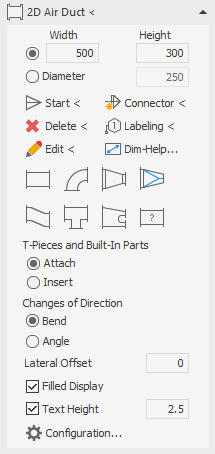 Draw air duct 2D Linear AutoCAD