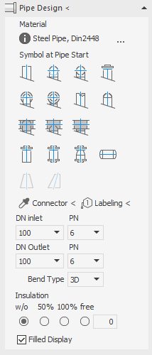 Pipe construction 2D pipe selection Linear AutoCAD