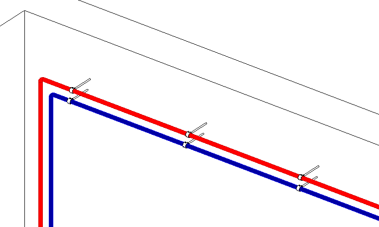 Scheme pipes Linear Revit