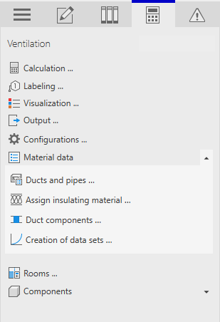 Analysis tab of the Ventilation discipline in the LINEAR Solutions for Autodesk Revit