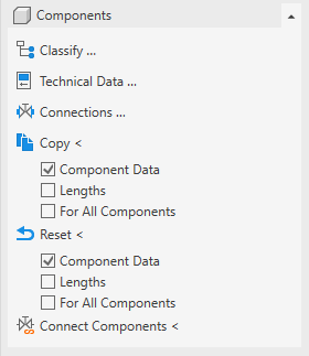 Components Area of the Discipline Heating and Cooling in the LINEAR Solutions for Autodesk Revit