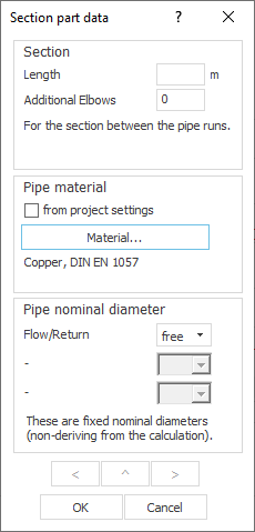 Pipe section data pipe run Linear Smartplan