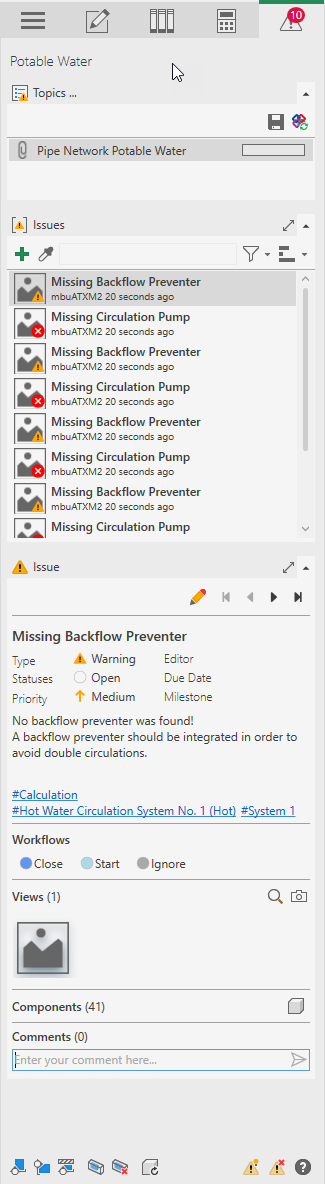 Reports tasks tab Linear Revit