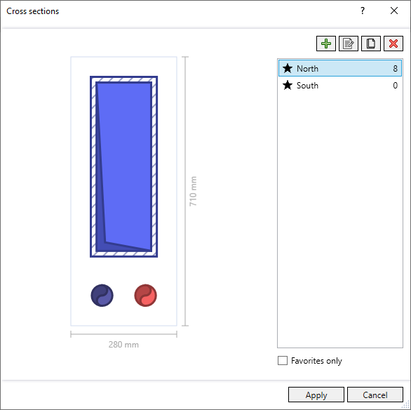 Dialog cross sections Linear Revit