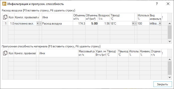 Диалог Инфильтрация и пропускная способность LINEAR Building